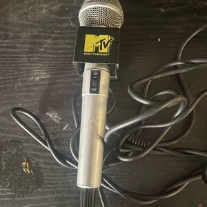 VINTAGE MTV MUSIC TELEVISION KARAOKE MICROPHONE RETRO  10” Long Mic Works